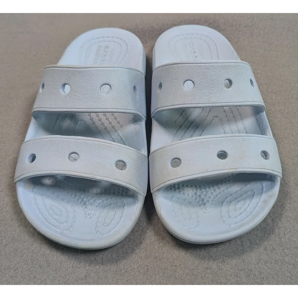 Crocs Sandals Kids 11 Blue Classic Iconic Comfort Two Strap Lightweight